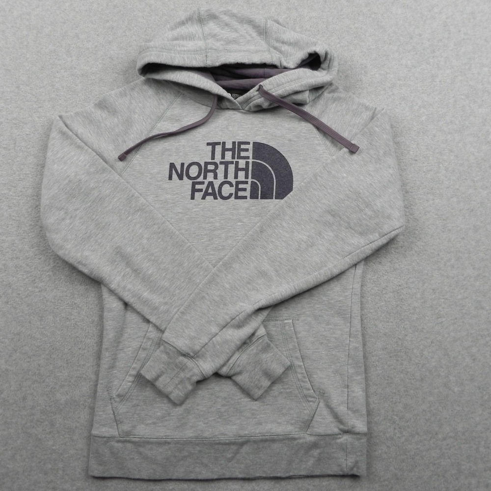 The North Face Hoodie Womens Small Pullover Fleece Sweatshirt Gray Long Sleeve